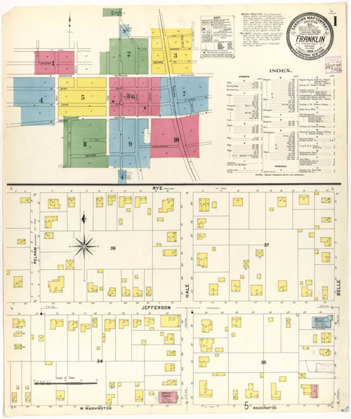 Franklin Kentucky 1908 - Fire Insurance Index - Old Map Reprint