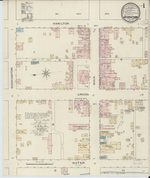 Georgetown Kentucky 1886 - Fire Insurance Index - Old Map Reprint
