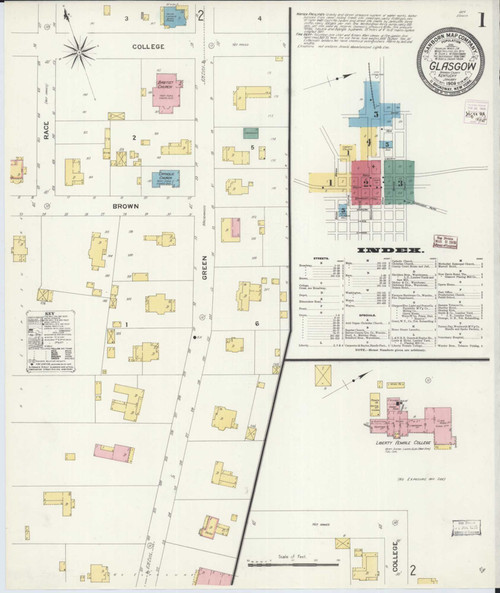 Glasgow Kentucky 1909 - Fire Insurance Index - Old Map Reprint