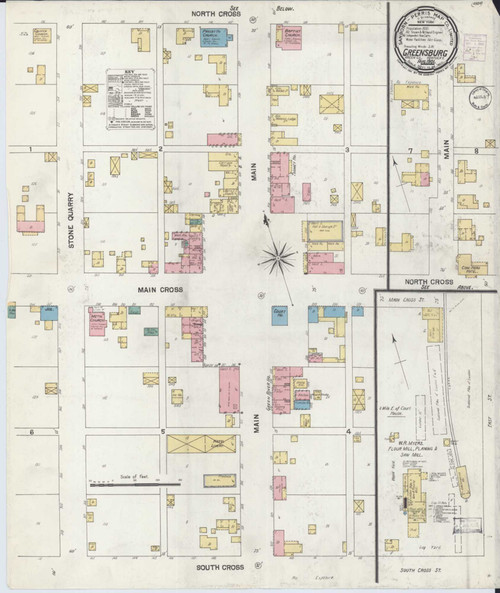 Greensburg Kentucky 1901 - Fire Insurance Index - Old Map Reprint
