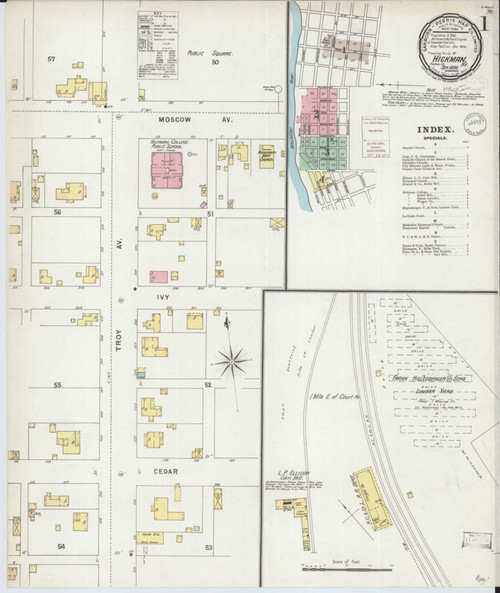 Hickman Kentucky 1896 - Fire Insurance Index - Old Map Reprint