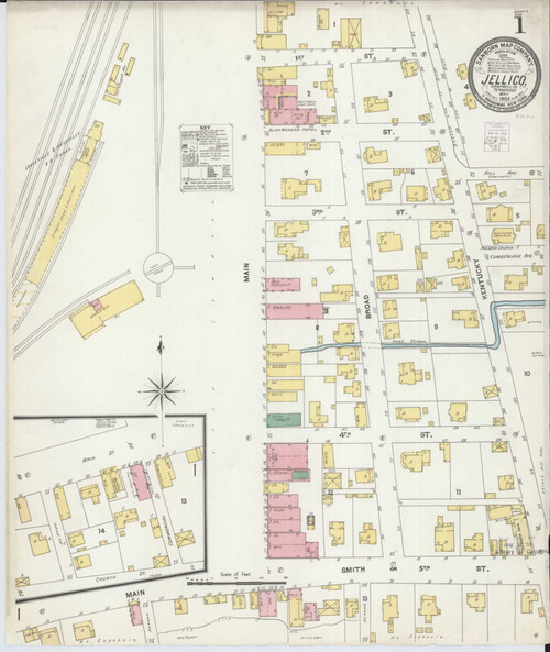 Jellico Kentucky 1903 - Fire Insurance Index - Old Map Reprint