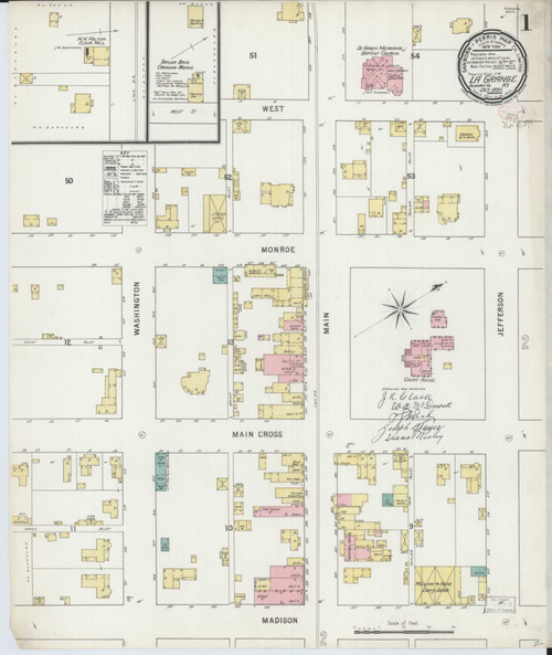 La Grange Kentucky 1895 - Fire Insurance Index - Old Map Reprint