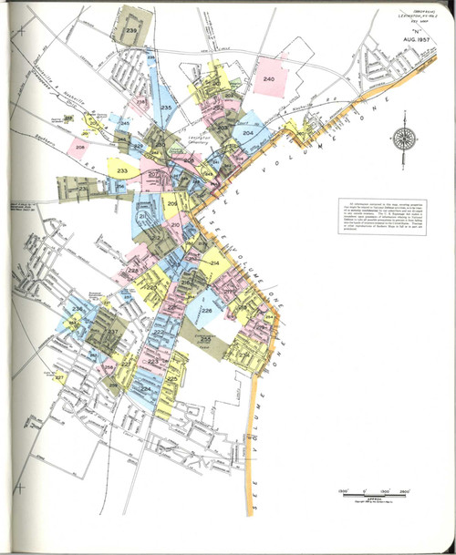 Lexington Kentucky 1958 V2 - Fire Insurance Index - Old Map Reprint