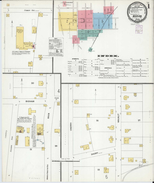 Marion Kentucky 1901 - Fire Insurance Index - Old Map Reprint