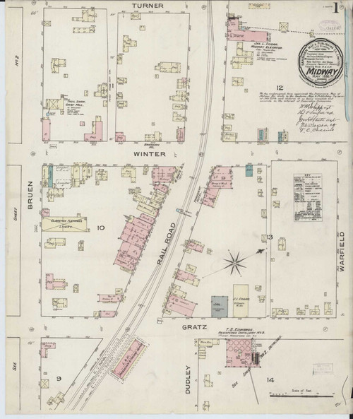Midway Kentucky 1886 - Fire Insurance Index - Old Map Reprint