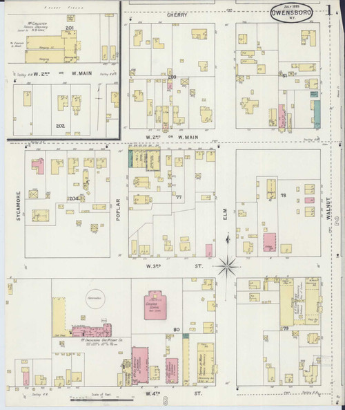 Owensboro Kentucky 1895 - Fire Insurance Index - Old Map Reprint