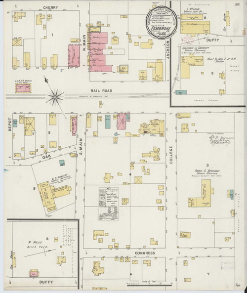 Pembroke Kentucky 1895 - Fire Insurance Index - Old Map Reprint
