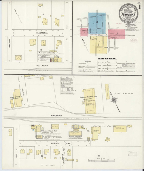 Pembroke Kentucky 1910 - Fire Insurance Index - Old Map Reprint