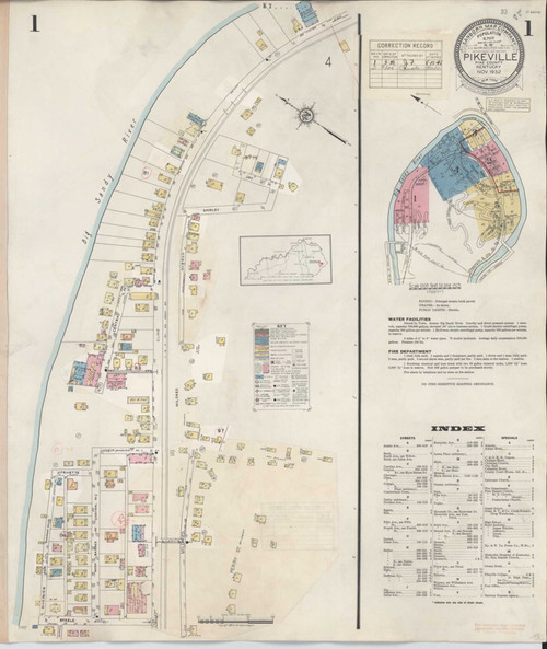 Pikeville Kentucky 1949 - Fire Insurance Index - Old Map Reprint