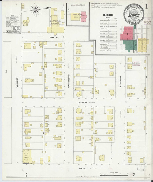 Sebree Kentucky 1909 - Fire Insurance Index - Old Map Reprint