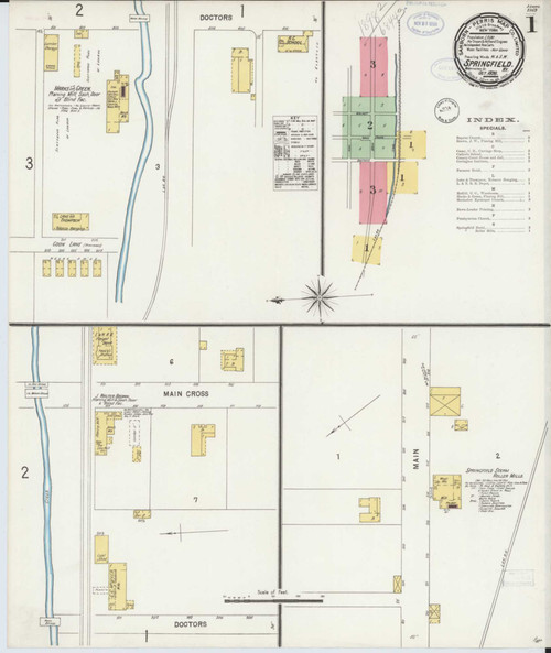 Springfield Kentucky 1898 - Fire Insurance Index - Old Map Reprint