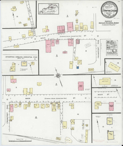 Stamping Ground Kentucky 1920 - Fire Insurance Index - Old Map Reprint