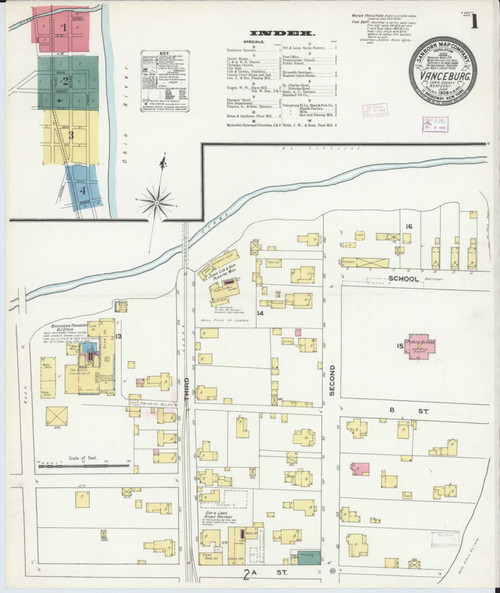 Vanceburg Kentucky 1909 - Fire Insurance Index - Old Map Reprint