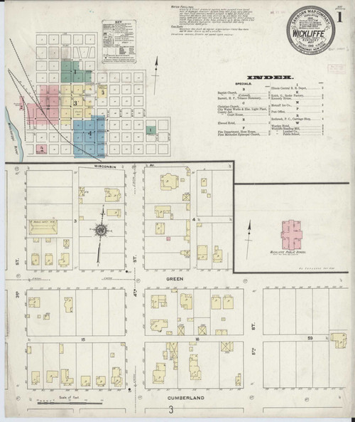 Wickliffe Kentucky 1910 - Fire Insurance Index - Old Map Reprint