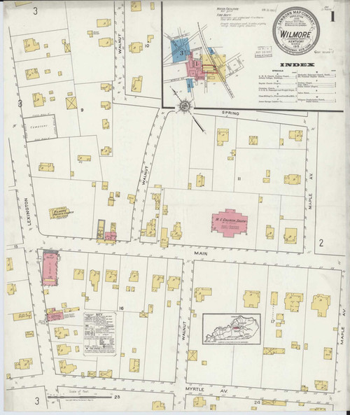 Wilmore Kentucky 1919 - Fire Insurance Index - Old Map Reprint