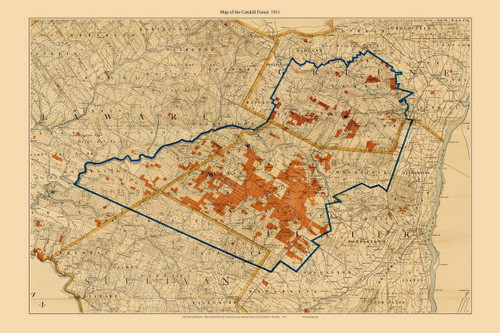 Map of the Catskill Forest 1911 Custom - Catskills - Old Map Reprint - NY Regionals