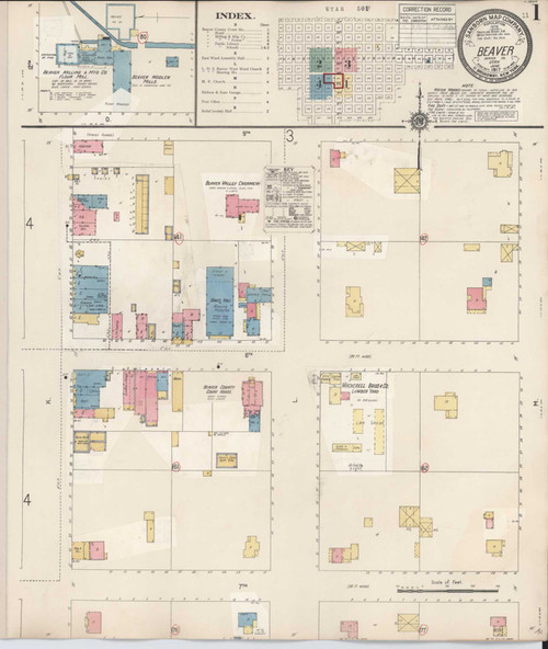 Beaver Utah 1931 - Fire Insurance Index - Old Map Reprint