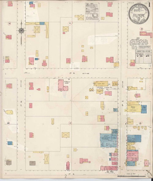 Fillmore Utah 1930 - Fire Insurance Index - Old Map Reprint