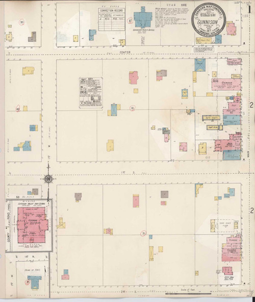 Gunnison Utah 1931 - Fire Insurance Index - Old Map Reprint