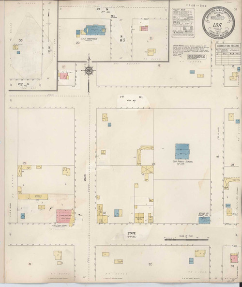 Loa Utah 1931 - Fire Insurance Index - Old Map Reprint
