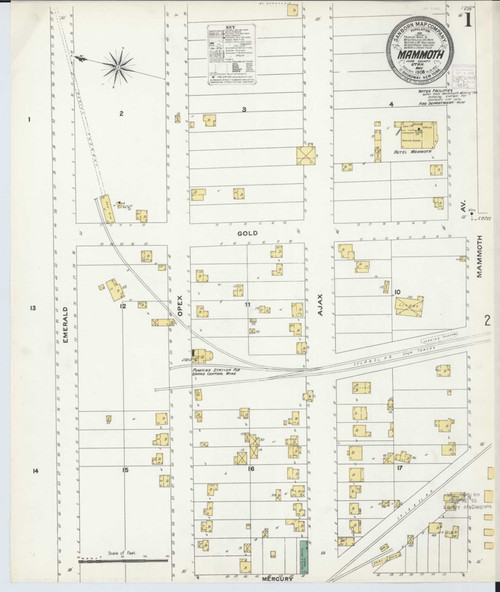 Mammoth Utah 1908 - Fire Insurance Index - Old Map Reprint