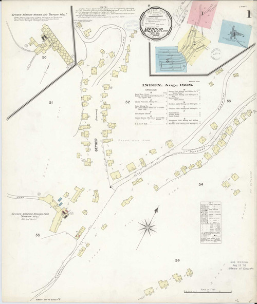 Mercur Utah 1898 - Fire Insurance Index - Old Map Reprint