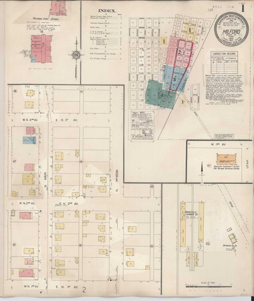 Milford Utah 1931 - Fire Insurance Index - Old Map Reprint