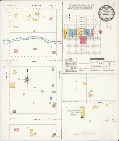 Mount Pleasant Utah 1908 - Fire Insurance Index - Old Map Reprint