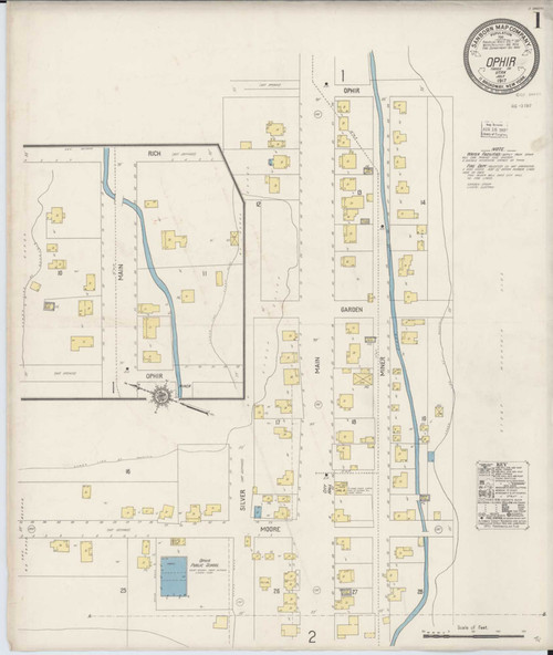 Ophir Utah 1917 - Fire Insurance Index - Old Map Reprint