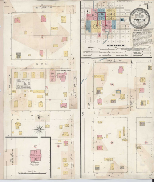 Payson Utah 1931 - Fire Insurance Index - Old Map Reprint