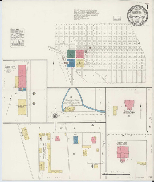 Pleasant Grove Utah 1917 - Fire Insurance Index - Old Map Reprint
