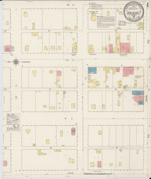 Roosevelt Utah 1917 - Fire Insurance Index - Old Map Reprint
