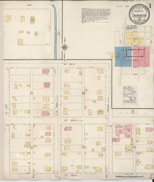 Tremonton Utah 1929 - Fire Insurance Index - Old Map Reprint