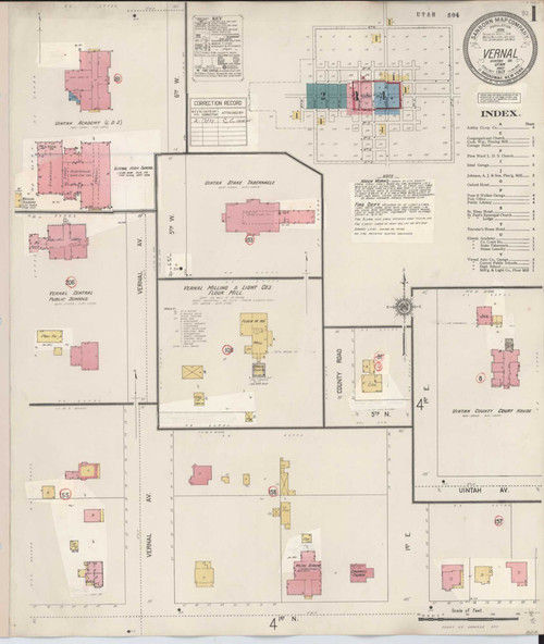 Vernal Utah 1931 - Fire Insurance Index - Old Map Reprint