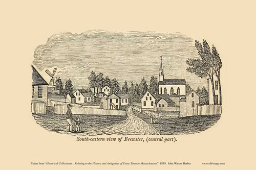 Brewster, Massachusetts 1839 - John Warner Barber Landscape View Reprint