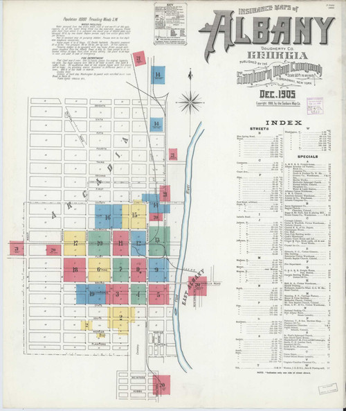 Albany Georgia 1905 - Fire Insurance Index - Old Map Reprint