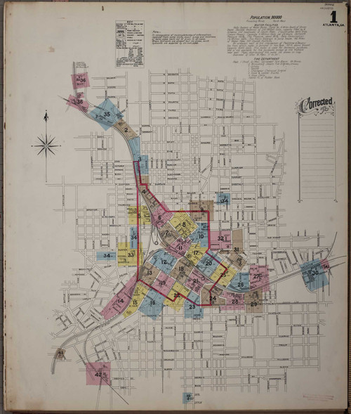 Atlanta Georgia 1892 - Fire Insurance Index - Old Map Reprint