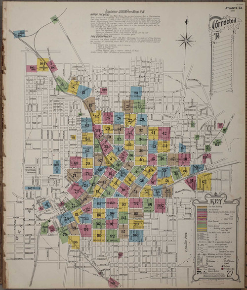 Atlanta Georgia 1899 - Fire Insurance Index - Old Map Reprint