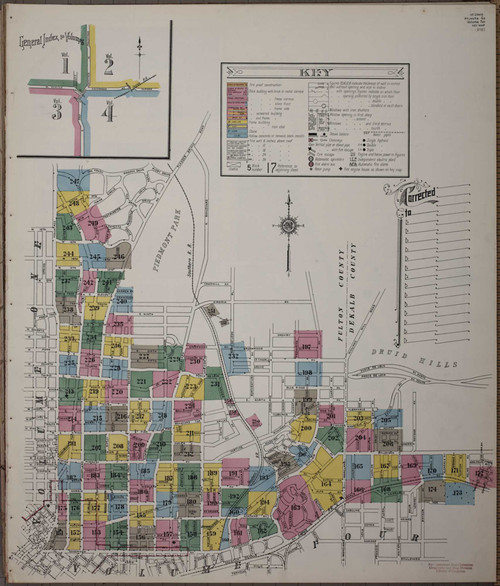 Atlanta Georgia 1911 V2 - Fire Insurance Index - Old Map Reprint