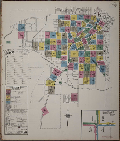 Atlanta Georgia 1911 V3 - Fire Insurance Index - Old Map Reprint