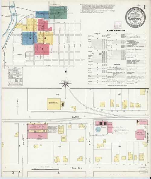 Bainbridge Georgia 1909 - Fire Insurance Index - Old Map Reprint