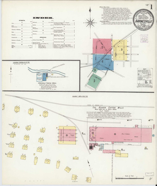 Barnesville Georgia 1908 - Fire Insurance Index - Old Map Reprint