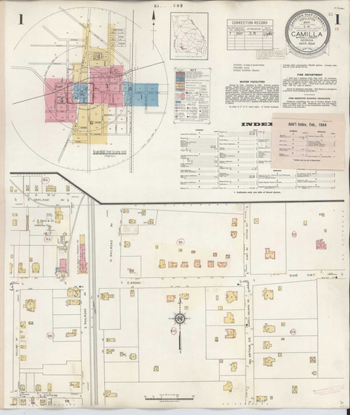 Camilla Georgia 1944 - Fire Insurance Index - Old Map Reprint