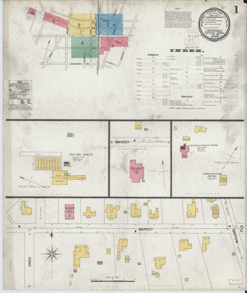 Cartersville Georgia 1900 - Fire Insurance Index - Old Map Reprint