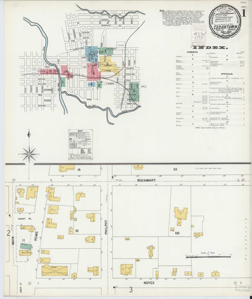 Cedartown Georgia 1900 - Fire Insurance Index - Old Map Reprint