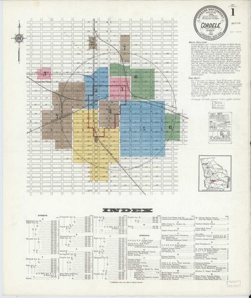Cordele Georgia 1918 - Fire Insurance Index - Old Map Reprint