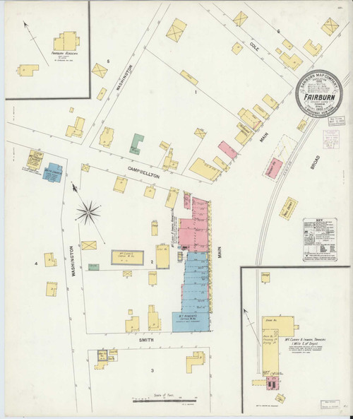 Fairburn Georgia 1903 - Fire Insurance Index - Old Map Reprint