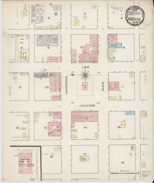 Forsyth Georgia 1885 - Fire Insurance Index - Old Map Reprint