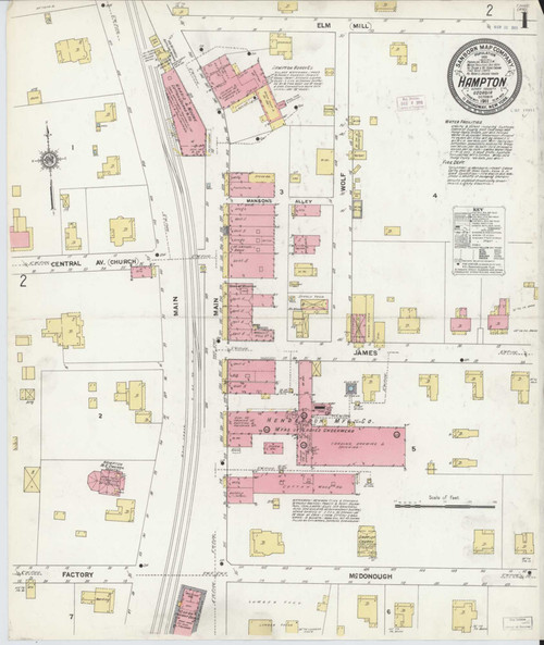 Hampton Georgia 1911 - Fire Insurance Index - Old Map Reprint